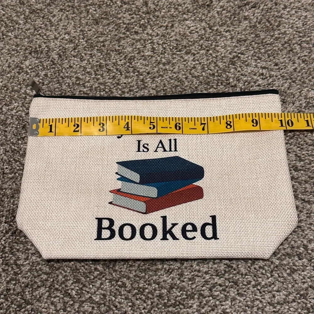 My Weekend Is All Booked Canvas zip pouch Travel bag